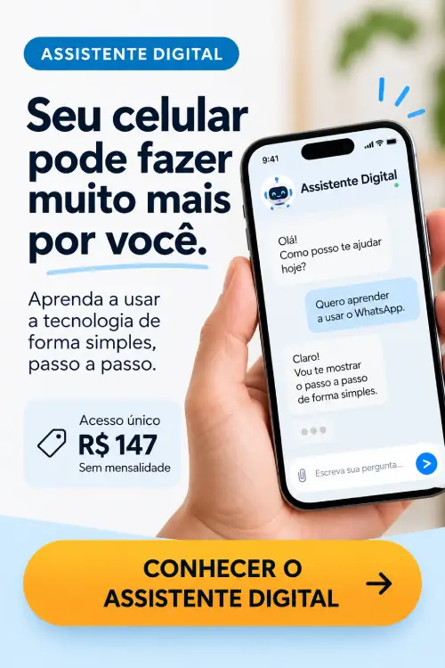 IMagem de um celular com a tela do Assistente Digital